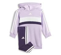 adidas 0 SEASONAL ESSENTIALS TIBERIO 3 STRIPES FLEECE LEGGINGS SET, powder plum/aurora plum/white, 2-3 Years