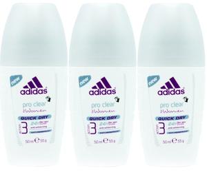 Adidas 24H Action 3 Lot de 3 flacons à bille anti-blanchiment à séchage rapide pour femme 50 ml