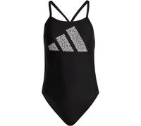 Adidas 3 Bar Logo Print Swimsuit Womens Noir/Blanc 8 (XS) Female