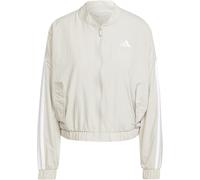 Adidas 3-Stripe Woven Bomber Jacket Womens Beige M (12-14) Female