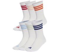 adidas 3 Stripes Crew 6 Pack Chaussettes M Blanc