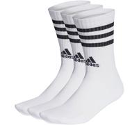 adidas Mixte enfant 3-Stripes Cushioned Crew Socks 3 Pairs, White / Black, 7-8 Years
