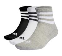 adidas - 3-Stripes Cushioned Sportswear Mid Cut Sock 3-Pack - Chaussettes multifonctions - EU 43-45 - L - medium grey heather / white / black
