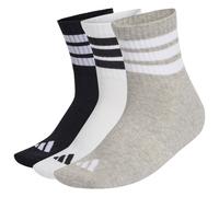 adidas - 3-Stripes Essential Concept Mid 3-Pack - Chaussettes multifonctions - EU 43-45 - medium grey heather / white / black
