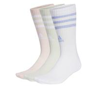 adidas 3STRIPES CUSHIONED SPORTSWEAR CREW SOCKS 3 PAIR PACK, CHAUSSETTES ÉQUIPE Mixte, white/sandy pink/linen green,
