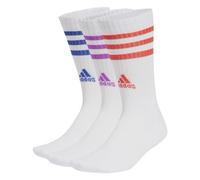 adidas 3STRIPES CUSHIONED SPORTSWEAR CREW SOCKS 3 PAIR PACK, CHAUSSETTES ÉQUIPE Mixte, white/semi lucid blue/purple burst/bright red,