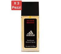 Adidas Active Bodies Déodorant Spray Naturel 75 Ml - 3 Pièces