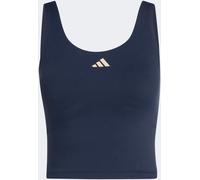 adidas adidas Blue 3-Stripe Studio All Me Low Support Sports Vest
