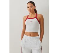 adidas Débardeur Seasonal Essentials Colorpop – Broderie graphique – Gris/Rouge carmin – M