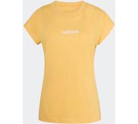 adidas Damen Essentials Linear Cotton T-Shirt, Semi Ice Tangerine/White, S