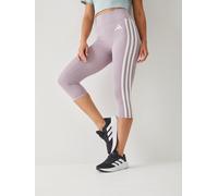 adidas adidas Purple Optime Essentials Workout 3-Stripes 3/4 Leggings
