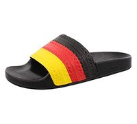 adidas Adilette, Tongs Homme, Noir, rouge, jaune, 37 1/3 EU