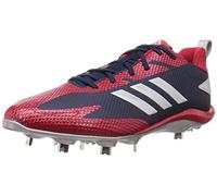 adidas Adizero Stabile Low Chaussures de baseball à crampons métalliques, College Navy Silver Met Power Red, 42 EU
