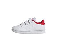 adidas Advantage Lifestyle Court Hook-and-Loop Shoes Chaussures de Tennis, Cloud White/Cloud White/Scarlet, 34 EU