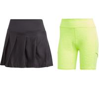 Adidas Aeroready Pro Pleated Tennis Skirt Womens Noir/Citron 10 (S) Female