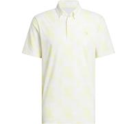 Adidas All Over Print Golf Polo Shirt Mens Wht/Pwdr Ylw S Male