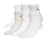 adidas Athletic Cushioned Quarter Socks with Arch Compression for a Secure fit (6-Pair) Chaussettes mi-Longues, Blanc/Beige merveillé/Beige Alumine, Large (Lot de 6) Homme