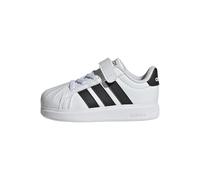 adidas Streetalk Baskets à lacets élastiques unisexes pour bébé, Blanc/noir/noir, 5.5 Wide Infant