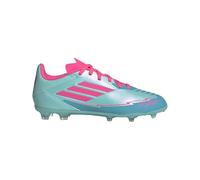adidas Baskets unisexes pour enfant F50 League Messi Firm Multi Ground, Flash Aqua Lucid Pink Lucid Cyan, 4 Big Kid
