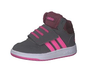adidas Bébé garçon Hoops Mid 2.0 Chaussure de basketball, Grey Screaming Pink Core Black, 22 EU