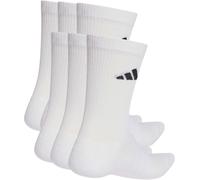 adidas Unisex CUSHIONED CREW SOCKS 6 PAIR PACK, white/white/black, 10.5-12.5
