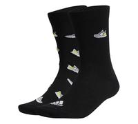 adidas, Calzini Run X Ultraboost Shoe Love Graphic 2 Paia, Chaussettes, Noir Blanc, Xxl, Unisexe-Adulte