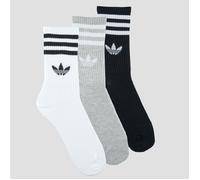 Adidas Originals Chaussettes mi-mollet 3S Crew 3 paires Gris chiné/Noir/Blanc Taille 37-39