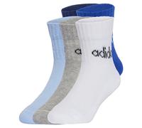 Adidas Chaussettes enfant Linear Ankle 5 paires – bleu/bleu nuit/bleu clair/gris chiné/blanc – 31-34