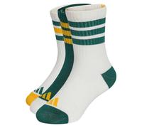 Lot de 3paires de chaussettes mi-mollet rembourrées 3bandes Enfants Off White / Collegiate Green / Off White 31-33
