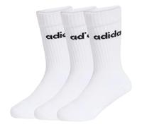 Adidas Chaussettes enfant mixte LINEAR KIDS CREW - lot 3 paires - blanc 34-36