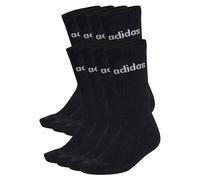 Adidas Chaussettes mi-mollet Mixte LINEAR CUSHIONED 10 paires Noir/Blanc 8.5-10