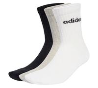 Adidas Chaussettes de sport Linear Crew (6 paires) rembourrées Gris/Noir/Blanc 37-39
