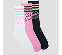 adidas Chaussettes LOVE UNITES CREW SOCKS 3 PAIRS in Multicolore XS