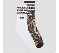 ADIDAS ORIGINALS Chaussettes 'Snake Crew' beige clair / brocart / brun foncé / blanc, Taille 34-36