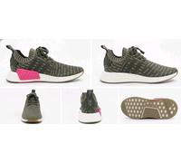 Adidas Chaussures De Course NMD_R2 Primeknit Femme Vert Gr. 36 Neuf