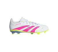 adidas Chaussures de football à crampons mixtes League Predator Firm pour enfant (petit grand enfant), Blanc/Lucid Pink/Lucid Lemon, 2 Little Kid