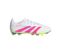 adidas Chaussures de football à crampons mixtes pour enfant Predator Firm Multi Ground (petit grand enfant), Blanc/Lucid Pink/Lucid Lemon, 28 EU