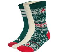 adidas - Christmas Graphic Crew Sock 3 Pair Pack - Chaussettes multifonctions - EU 40-42 - collegiate green / ivory / pure ruby
