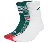 adidas - Christmas Graphic Crew Socks 3-Pack - Chaussettes multifonctions - EU 43-45 - L - collegiate green / white / pure ruby