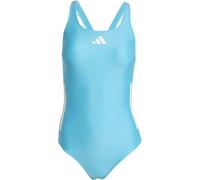 Maillot de bain 3 bandes dos en C Lucid Cyan / White 40