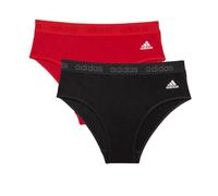adidas Comfort Flex Scoop Ensemble Bikini en Coton pour Femme sous-vêtement de Style, Noir/Rouge Vif, L (Lot de 2)