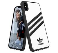 adidas Coque de Protection conçue pour iPhone XS Max - Protection Contre Les Chutes - Bords surélevés résistants aux Chocs - Coque Originale - Rayures Blanches et Noires