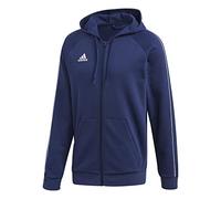 adidas CORE18 FZ Hoody Hooded Tracksuit Jacket Mens, DKBLUE/White, S