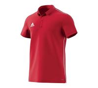 adidas CORE18 Polo Shirt (Short Sleeve) Mens, Rouge (Puissance/Blanc), S