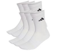 Adidas Chaussettes mi-mollet rembourrées Mixte – Lot 6 paires – Blanc/Blanc/Noir – 34-36