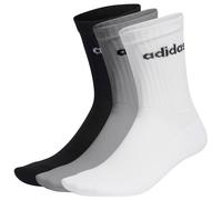 ADIDAS PERFORMANCE Chaussettes de sport 'Linear Crew Cushioned 3 Pairs' gris / noir / blanc, Taille 34-36