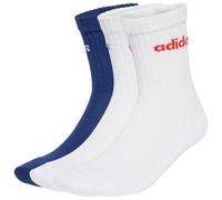 adidas - Cushioned Linear Crew 3-Pack - Chaussettes multifonctions - EU 40-42 - dark blue / white / white