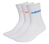 adidas Mixte Linear Crew Cushioned Socks 3 Pairs, white/Pure Orange/Semi Ice Tangerine Mel./ray blue, 40-42