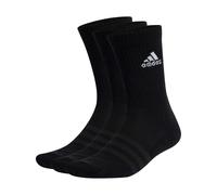 adidas Mixte Cushioned Crew Socks 3 Pairs, Black / White, 6.5-8