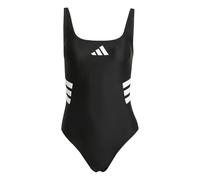 adidas Damen 3 Stripes U-Back Swimsuit, Black/White, 38